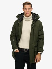 Superdry Green City Hooded Padded Parka Coat Jacket - Image 2 of 6