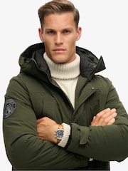 Superdry Green City Hooded Padded Parka Coat Jacket - Image 3 of 6