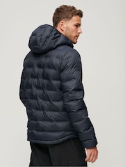 Superdry Blue Short Quilted Puffer Hooded Jacket - Image 2 of 3