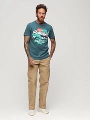 Superdry Blue Japanese Vintage Logo Graphic T-Shirt - Image 2 of 6
