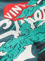 Superdry Blue Japanese Vintage Logo Graphic T-Shirt - Image 6 of 6