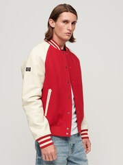 Superdry Red College Varsity Bomber Jacket - Image 1 of 6