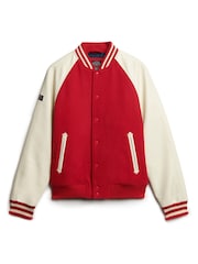 Superdry Red College Varsity Bomber Jacket - Image 4 of 6