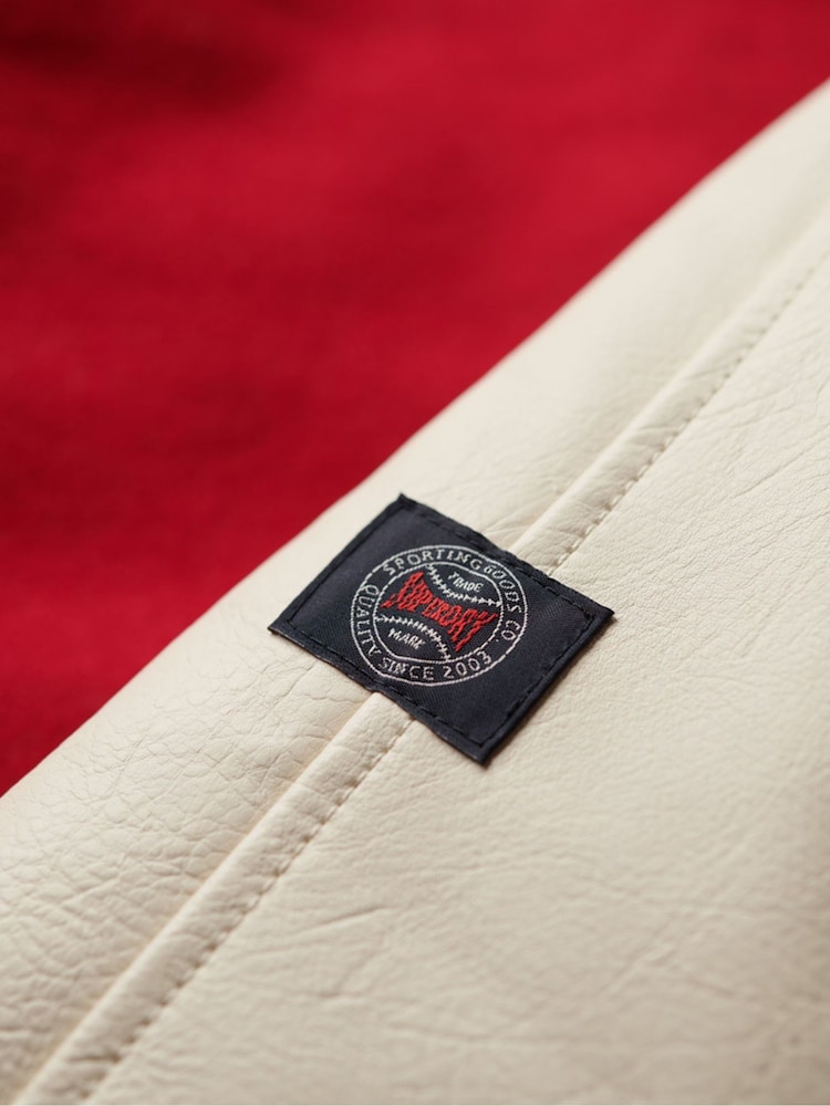 Superdry Red College Varsity Bomber Jacket - Image 6 of 6
