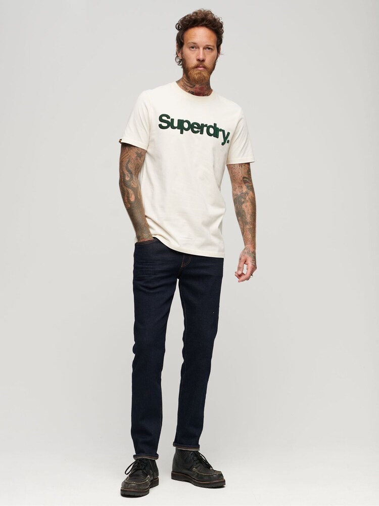 Creme - Superdry Core Klassisches T-Shirt mit Logo - Bild 2 von 3