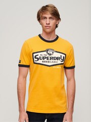 Superdry Gold Core Logo American Classic Ringer T-Shirt - Image 1 of 5