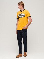 Superdry Gold Core Logo American Classic Ringer T-Shirt - Image 2 of 5