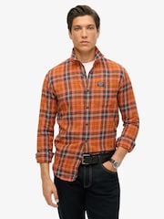 Superdry Orange Long Sleeve 100% Cotton Lumberjack Shirt - Image 1 of 6