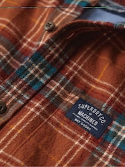 Superdry Orange Long Sleeve 100% Cotton Lumberjack Shirt - Image 6 of 6