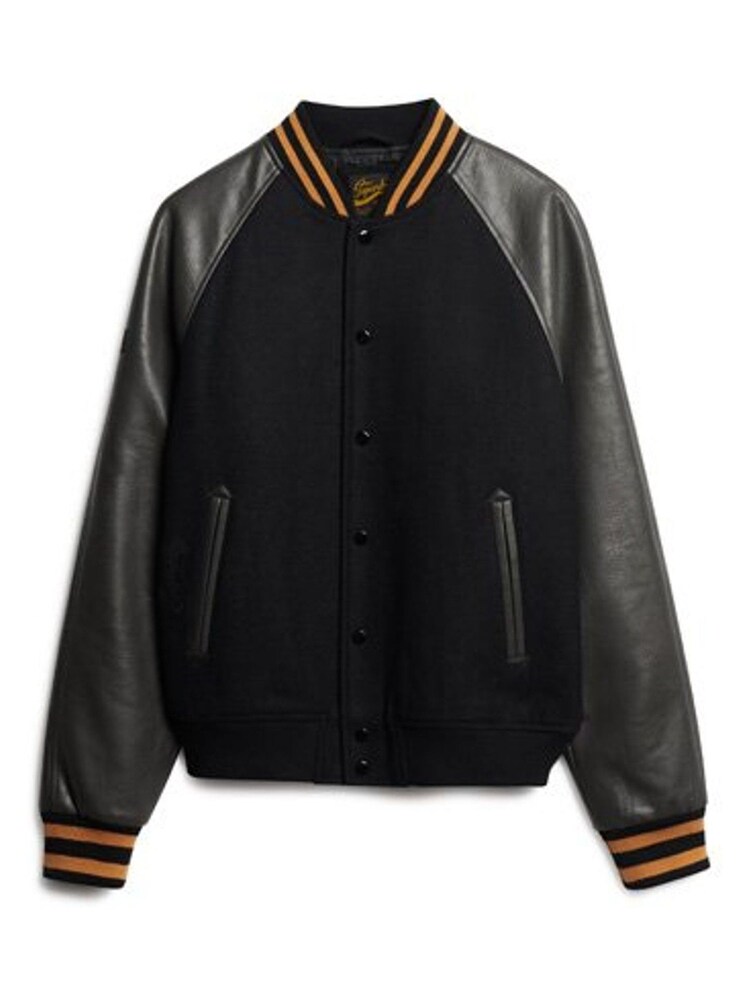 Superdry Grey College Varsity Bomber Jacket - Image 4 of 6