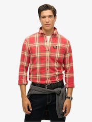 Superdry Red Long Sleeve 100% Cotton Lumberjack Shirt - Image 1 of 6
