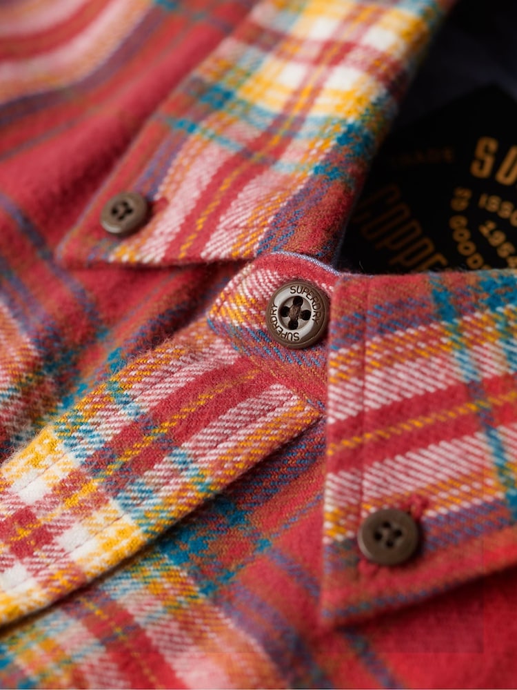 Superdry Red Long Sleeve 100% Cotton Lumberjack Shirt - Image 6 of 6