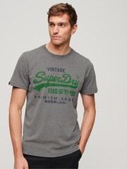 Superdry Grey Vintage Logo Premium Goods T Shirt - Image 1 of 4