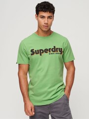 Superdry Green Terrain Logo Print Relaxed Fit T-Shirt - Image 1 of 3