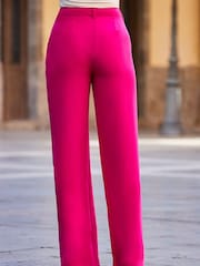 Sosandar Pink Wide Leg Trousers - Image 4 of 5
