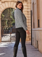Sosandar Black Tweed Biker Jacket - Image 2 of 4