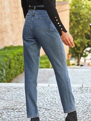 Sosandar Blue Straight Leg 100% Cotton Jeans - Image 4 of 5
