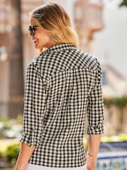 Sosandar Black Gingham Check Shirt - Image 3 of 5