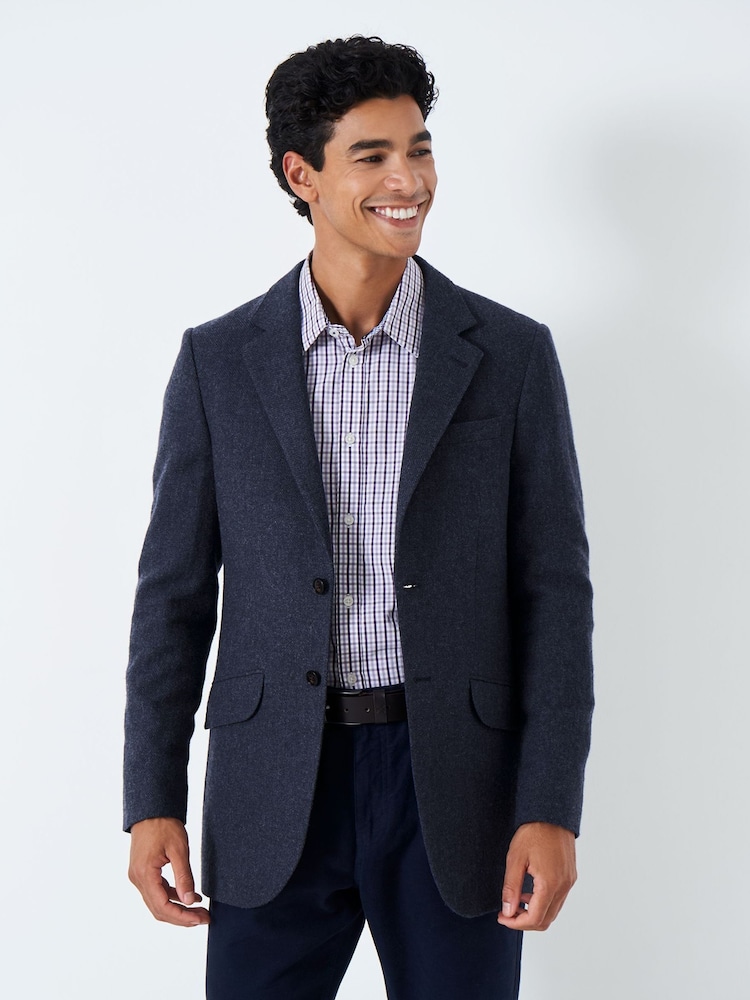 Crew Clothing Company Blue Wool Classic Blazer - Image 1 of 1 Crew Clothing Company Blue Wool Classic Blazer - Image 1 of 1