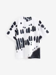 Black/White Relaxed Fit Tie-Dye Short Sleeve 100% Cotton T-Shirt (3-16yrs) - Image 2 of 3