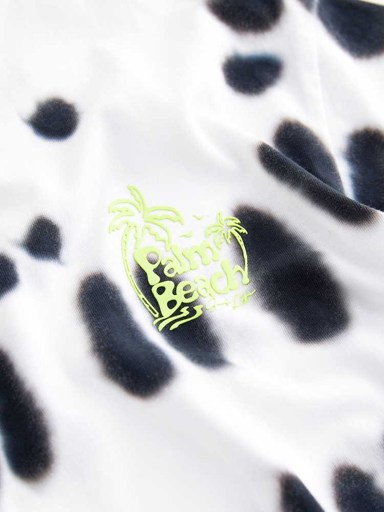 Black/White Relaxed Fit Tie-Dye Short Sleeve 100% Cotton T-Shirt (3-16yrs) - Image 3 of 3