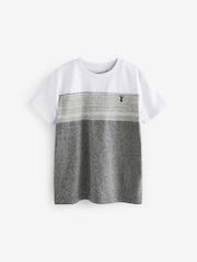 Grey Colourblock Short Sleeve 100% Cotton T-Shirt (3-16yrs) - Image 1 of 1