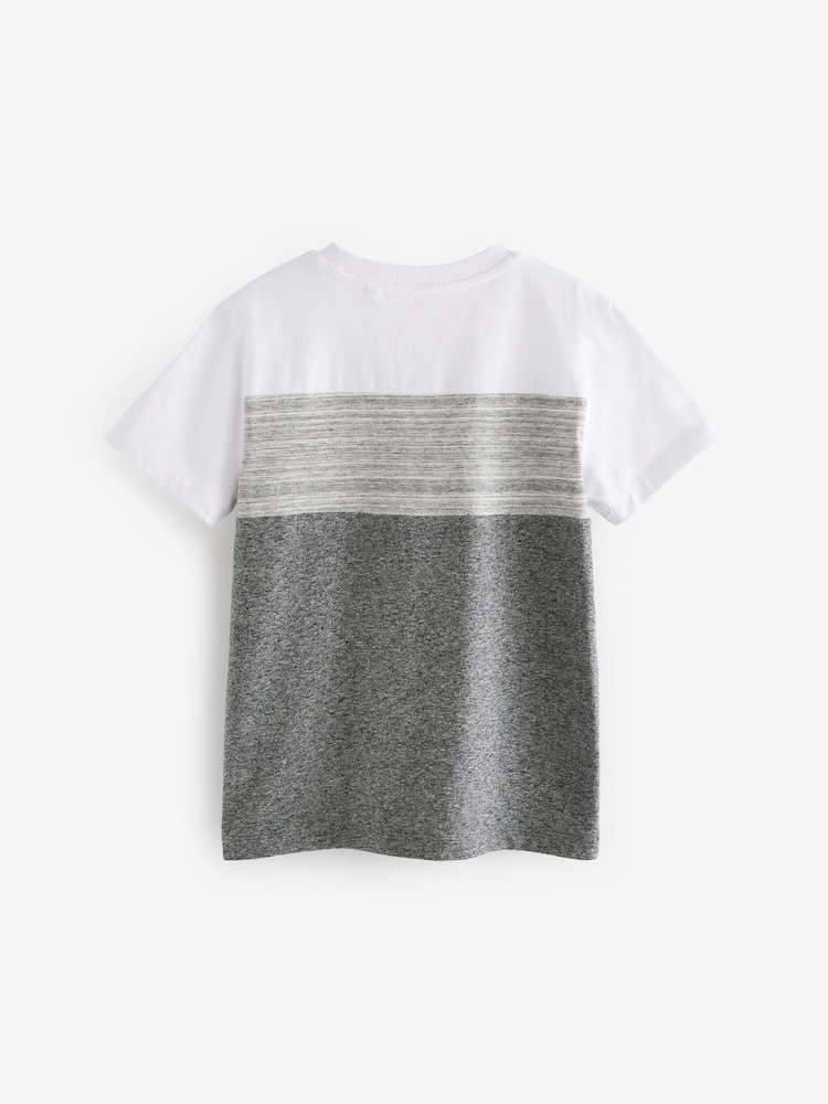 Grey Colourblock Short Sleeve 100% Cotton T-Shirt (3-16yrs) - Image 2 of 3
