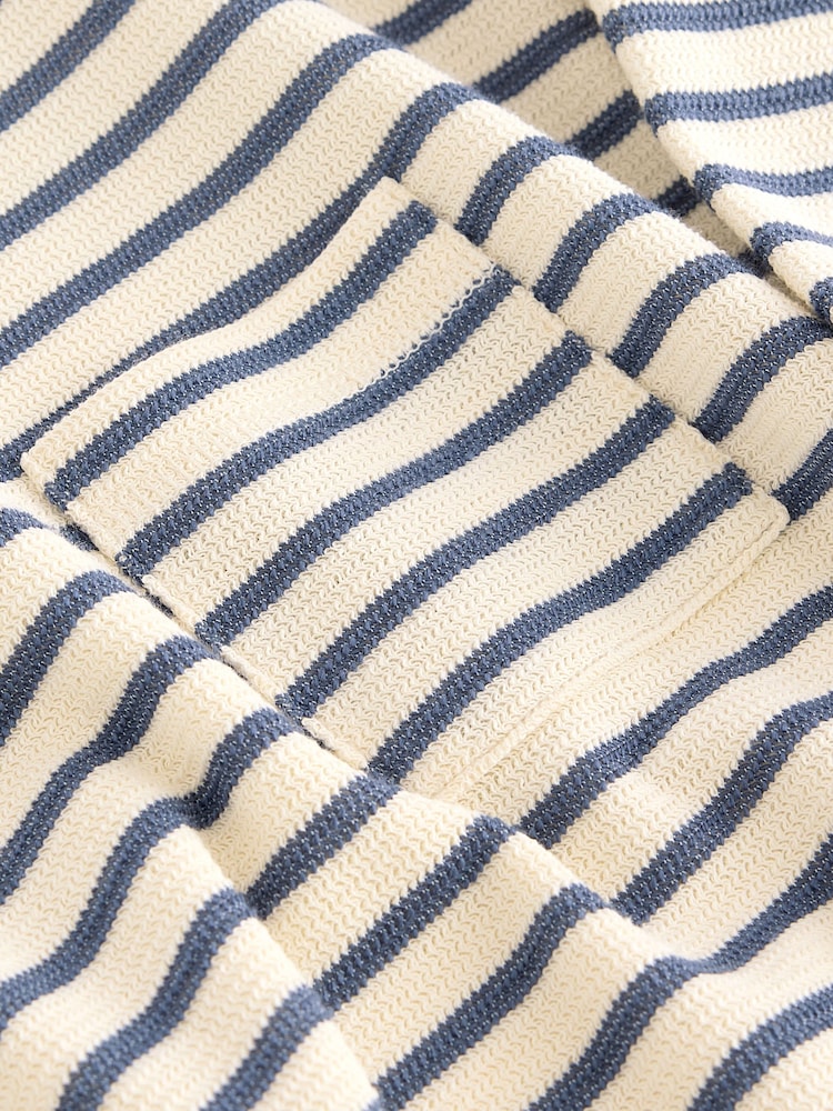 Ecru/Navy Stripe Relax Fit Textured T-Shirt (3-16yrs) - Image 3 of 3 Ecru/Navy Stripe Relax Fit Textured T-Shirt (3-16yrs) - Image 3 of 3