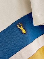 Ecru/Navy/Tan Colourblock Short Sleeve 100% Cotton T-Shirt (3-16yrs) - Image 3 of 3