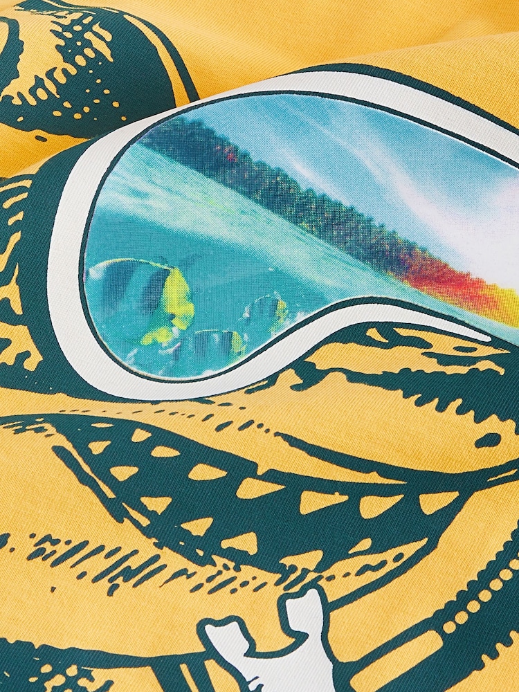 Yellow Shark Snorkel 100% Cotton Short Sleeve Graphic T-Shirt (3-16yrs) - Image 3 of 3