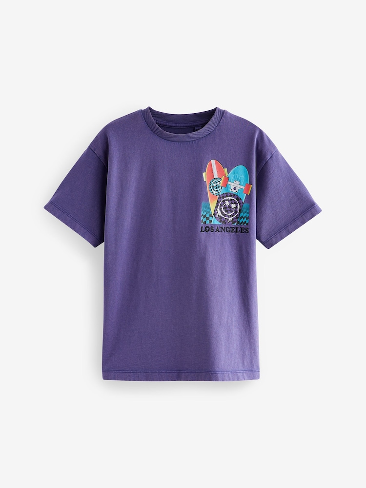 Purple Skate 100% Cotton Short Sleeve Graphic T-Shirt (3-16yrs) - Image 1 of 4