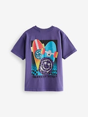 Purple Skate 100% Cotton Short Sleeve Graphic T-Shirt (3-16yrs) - Image 2 of 4