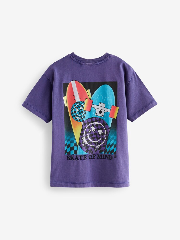 Purple Skate 100% Cotton Short Sleeve Graphic T-Shirt (3-16yrs) - Image 2 of 4