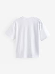 Cream/Grey Oversized 100% Cotton Short Sleeve Colourblock T-Shirt (3-16yrs) - Image 2 of 3