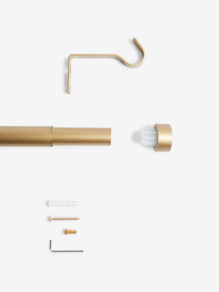 Gold Stud Finial Extendable 28mm Curtain Pole Kit - Image 5 of 5