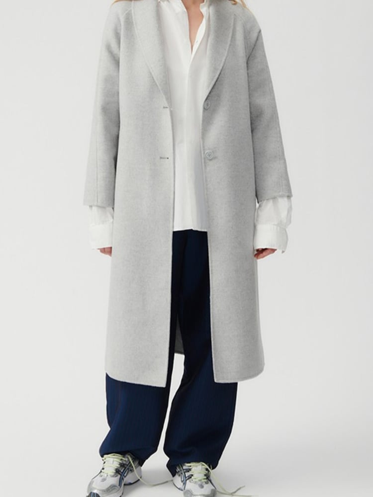 American Vintage Grey Dadoulove Longline Wool Coat - Image 1 of 4