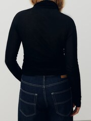 American Vintage Massachusetts Light Weight Stretch Long Sleeve Black T-Shirt - Image 2 of 4