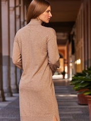 Sosandar Natural Roll Neck Slouch Dress - Image 2 of 3