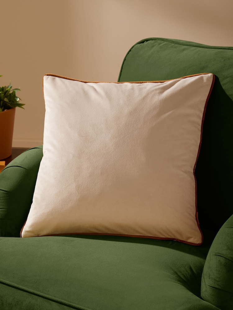 Furn Natural Meridian Velvet 55cm X 55cm Cushion Cover - Image 1 of 6