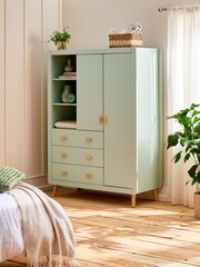 Sage Green Alix Kids Triple Wardrobe - Image 1 of 7