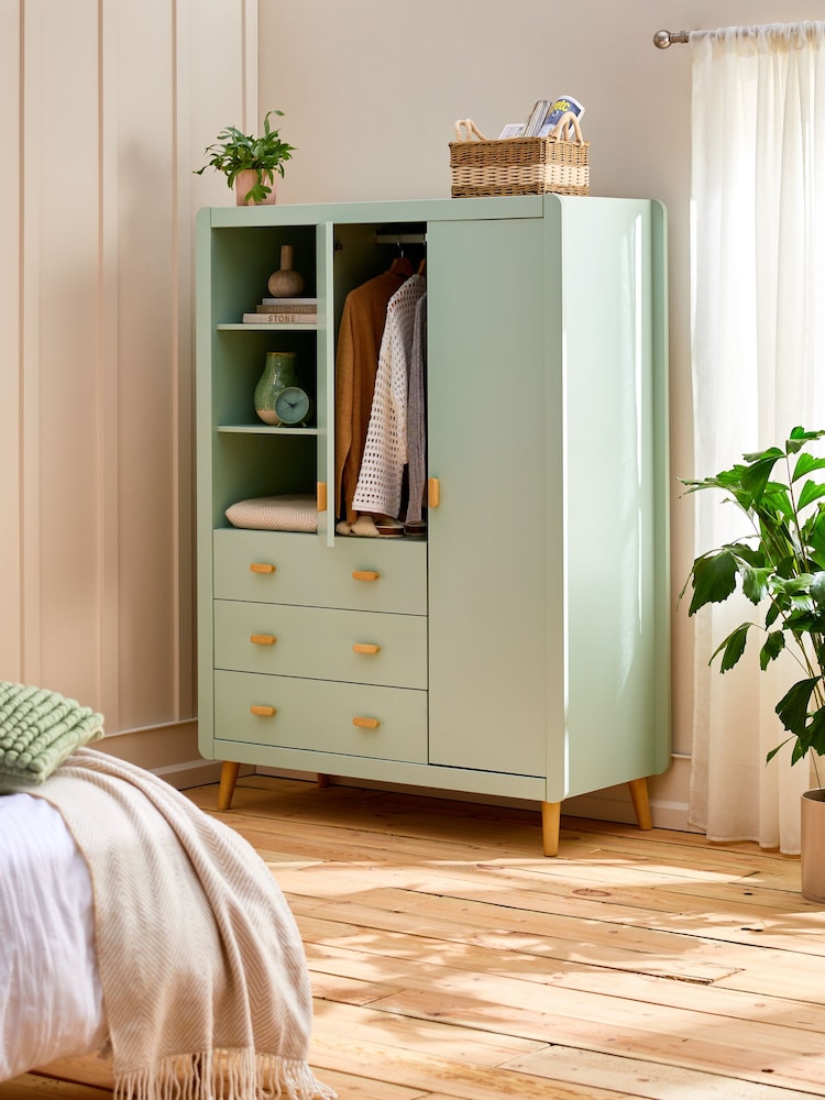 Sage Green Alix Kids Triple Wardrobe - Image 2 of 7