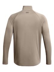 Under Armour Taupe Brown Tech Quarter Zip Fleece - Image 4 of 5