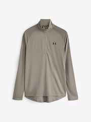 Under Armour Taupe Brown Tech Quarter Zip Fleece - Image 5 of 5