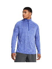 Under Armour Light Ground Blue Tech 2.0 1/2 Zip Top - Image 1 of 4