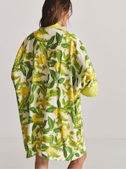 Simply Be Yellow Border Print Open Maxi Kaftan - Image 3 of 4