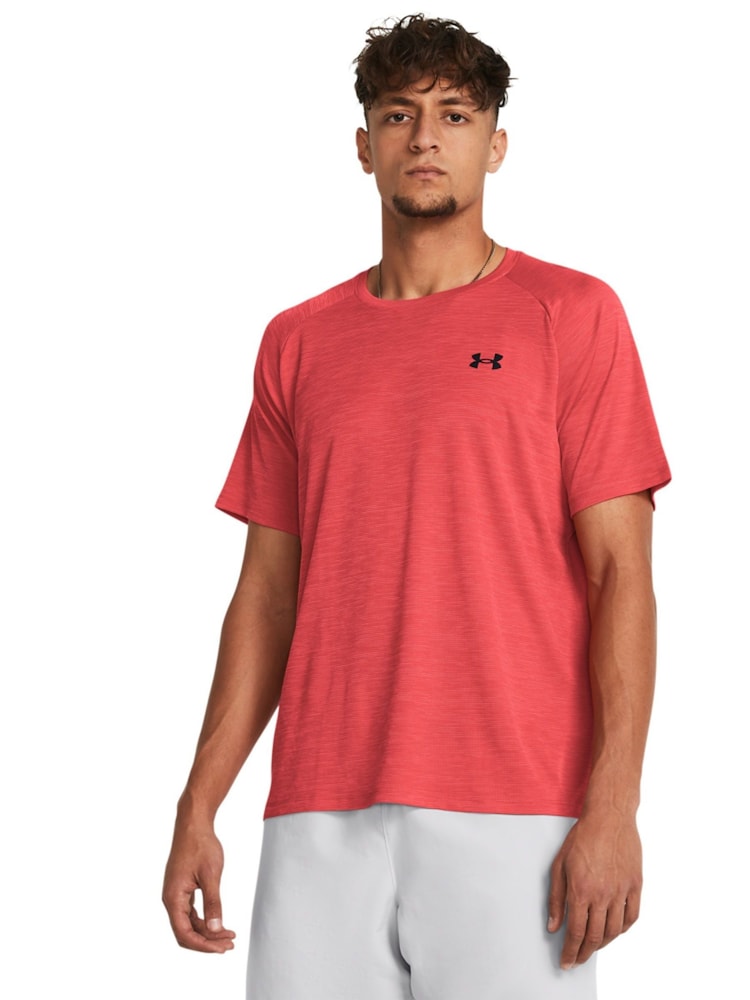 Under Armour Red Tech Textured T-Shirt - Image 1 of 5 Under Armour Red Tech Textured T-Shirt - Image 1 of 5
