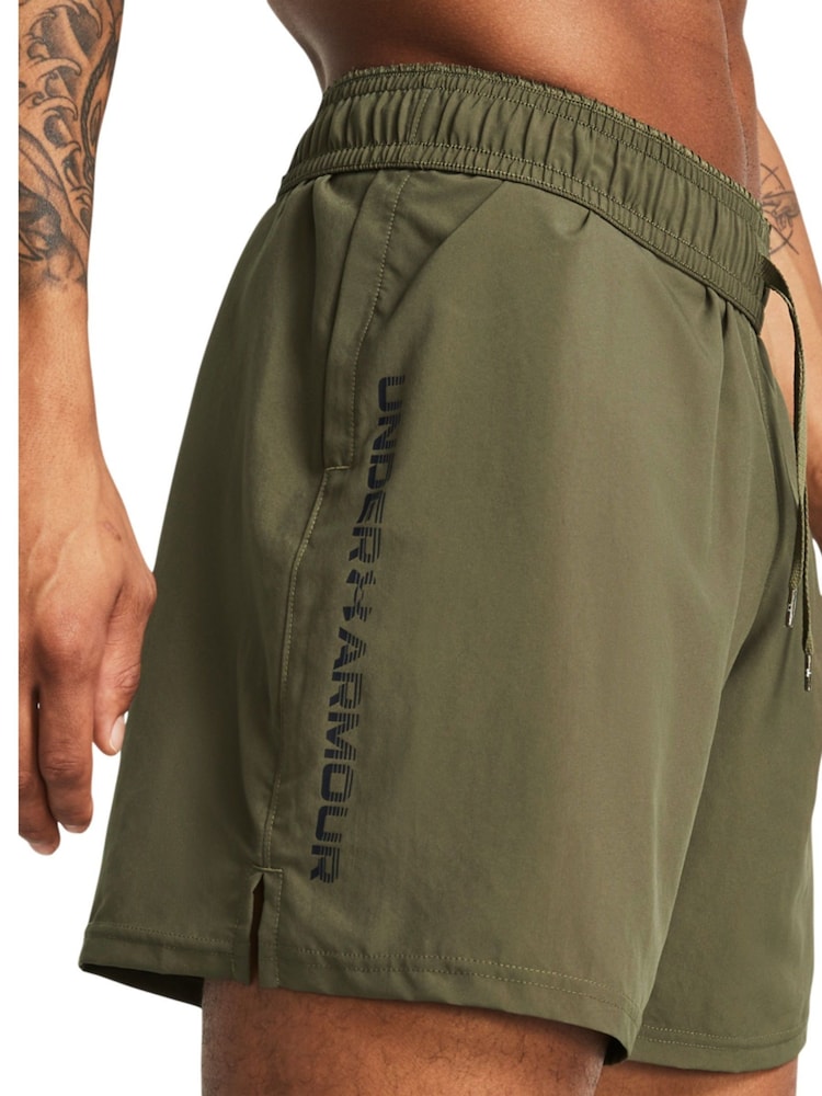 Under Armour Green Woven Wordmark Shorts - Image 4 of 4