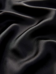 Black Tailored Satin Midi Skirt - Image 5 of 8