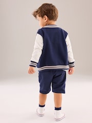 Navy Blue Letterman and Shorts Set (3mths-7yrs) - Image 3 of 7