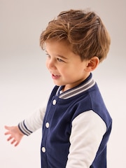 Navy Blue Letterman and Shorts Set (3mths-7yrs) - Image 4 of 7